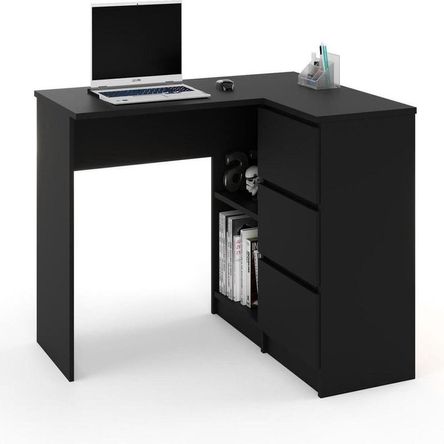 Escritorio en L Gerencial Negro 125cm