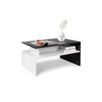 Mesa de centro blanco-negro 85cm