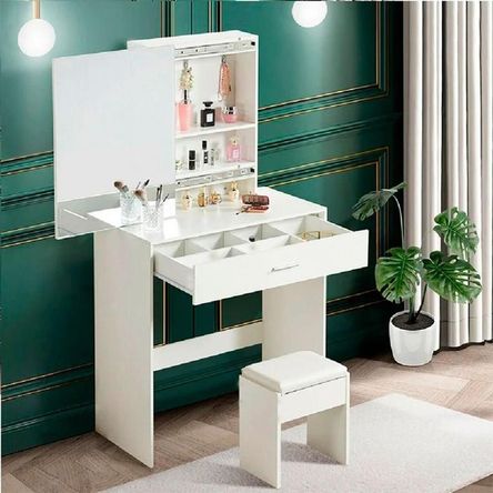 Tocador de Melamina Moderno Blanco 80cm.