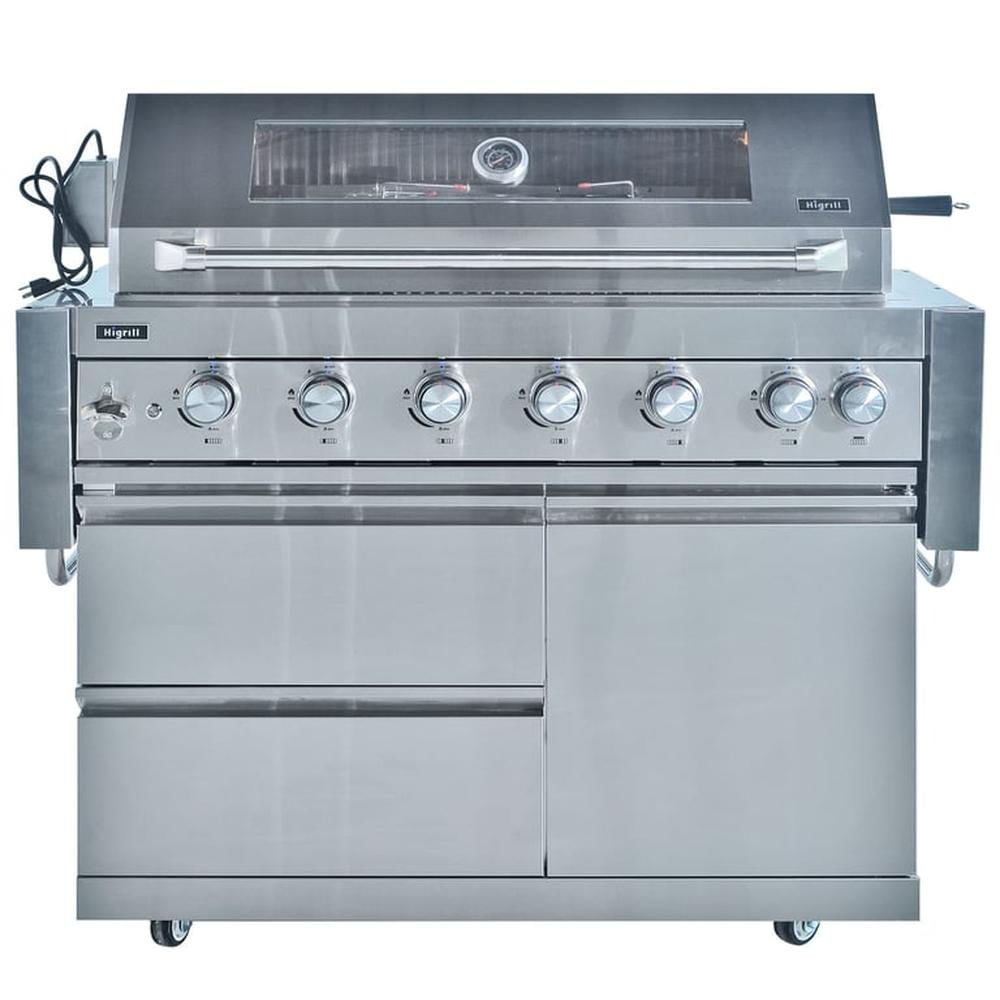 Parrilla a Gas Multicocción 7 Quemadores con Gabinete y Rostizador Parrilla a Gas Multicocción 7 Quemadores con Gabinete y Rostizador