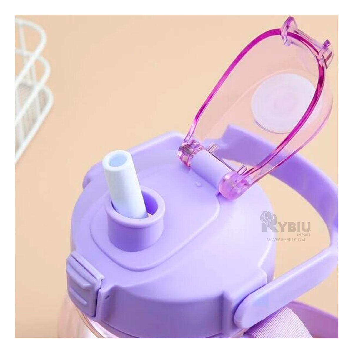 Botella Reutilizable Oso Smile en Morado Y+Papel de Regalo