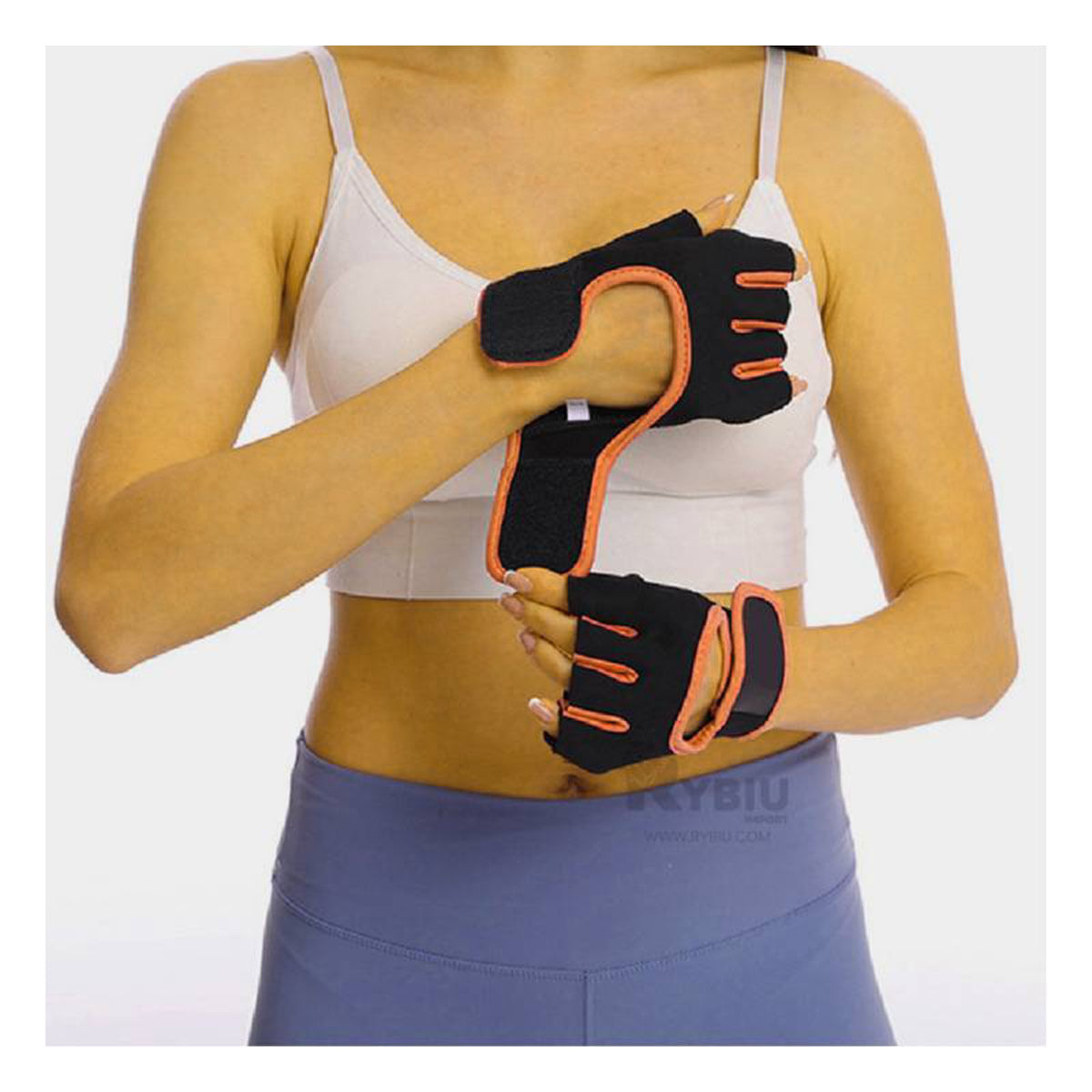 Guantes para Deporte en Color Naranja Y+Papel de Regalo