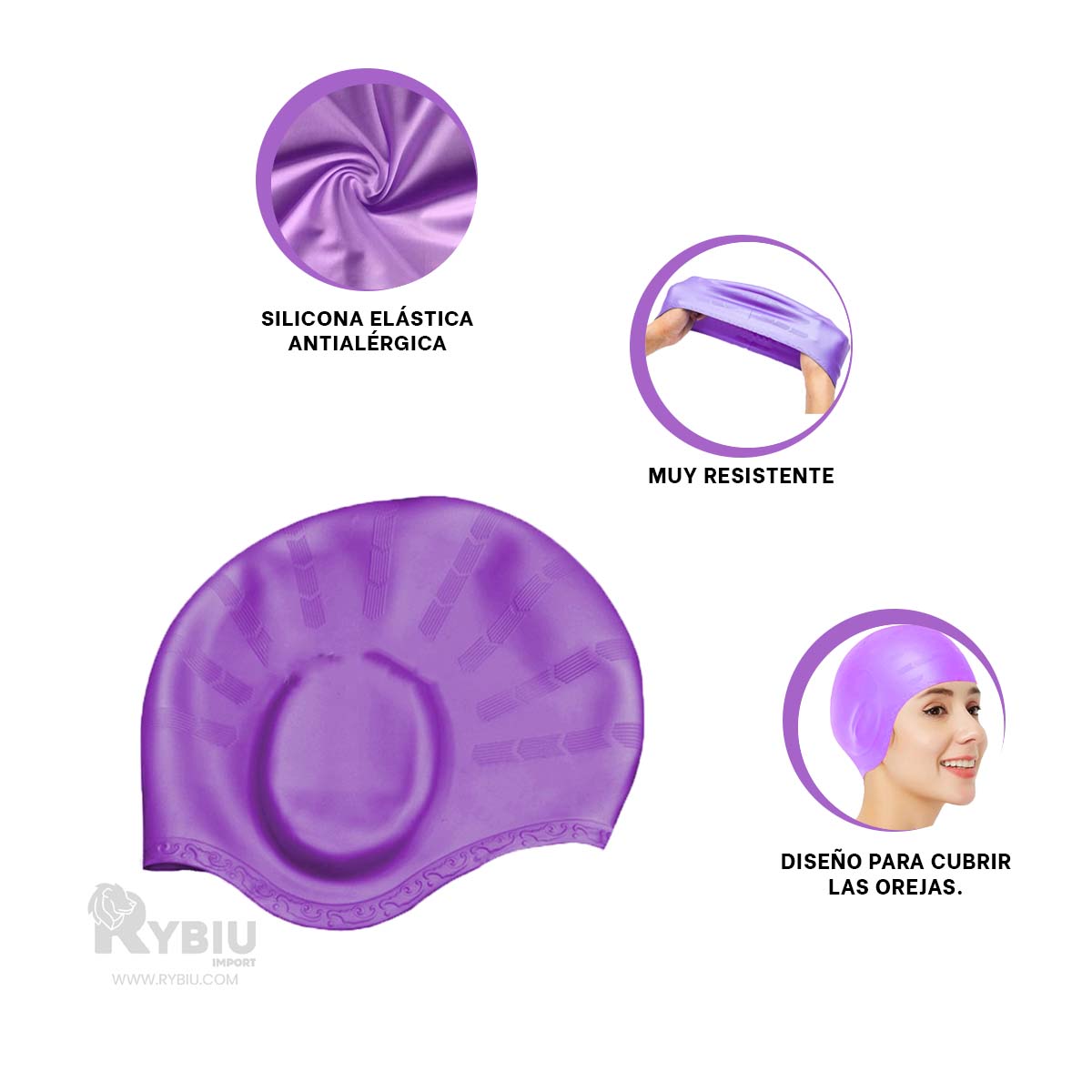 Gorro Diseñado para Cubrir las Orejas Lila Y+Stickers