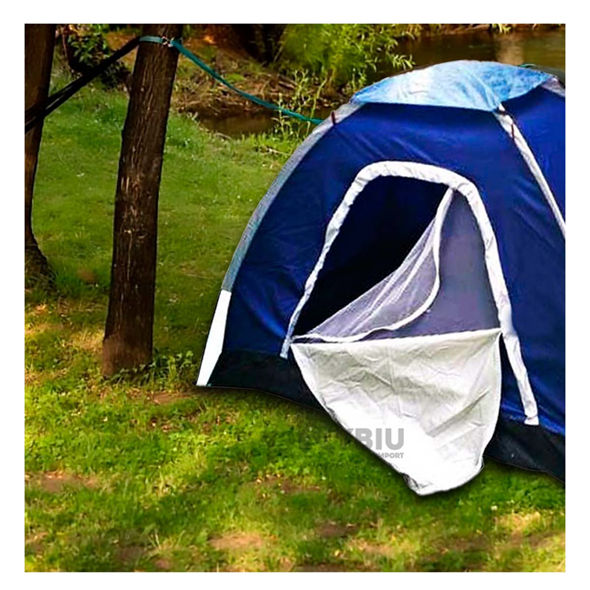 Carpa Ideal para 2 Personas Azul Y+Stickers