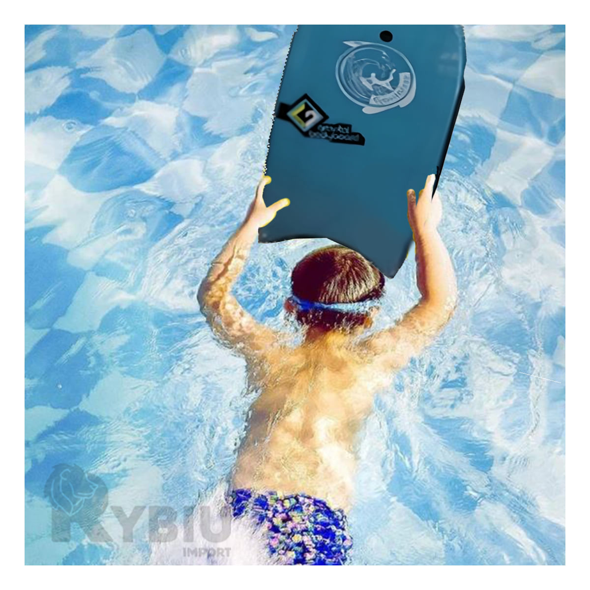 Plancha Flotador de Espuma en Celeste Y+Papel de Regalo