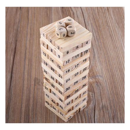 Jenga de Bloques en Color Madera Y+Papel de Regalo