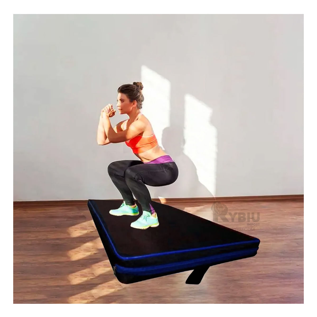 Colchoneta de Espuma para Yoga Talla L en Azul Y+Stickers