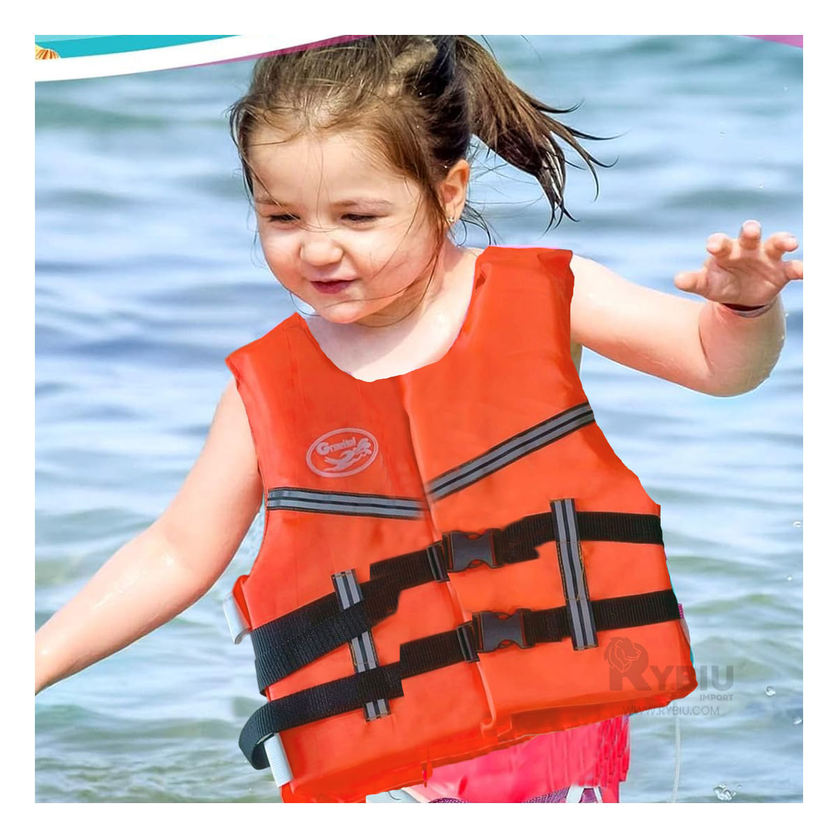 Chaleco para Pequeños en Color Anaranjado Y+Stickers