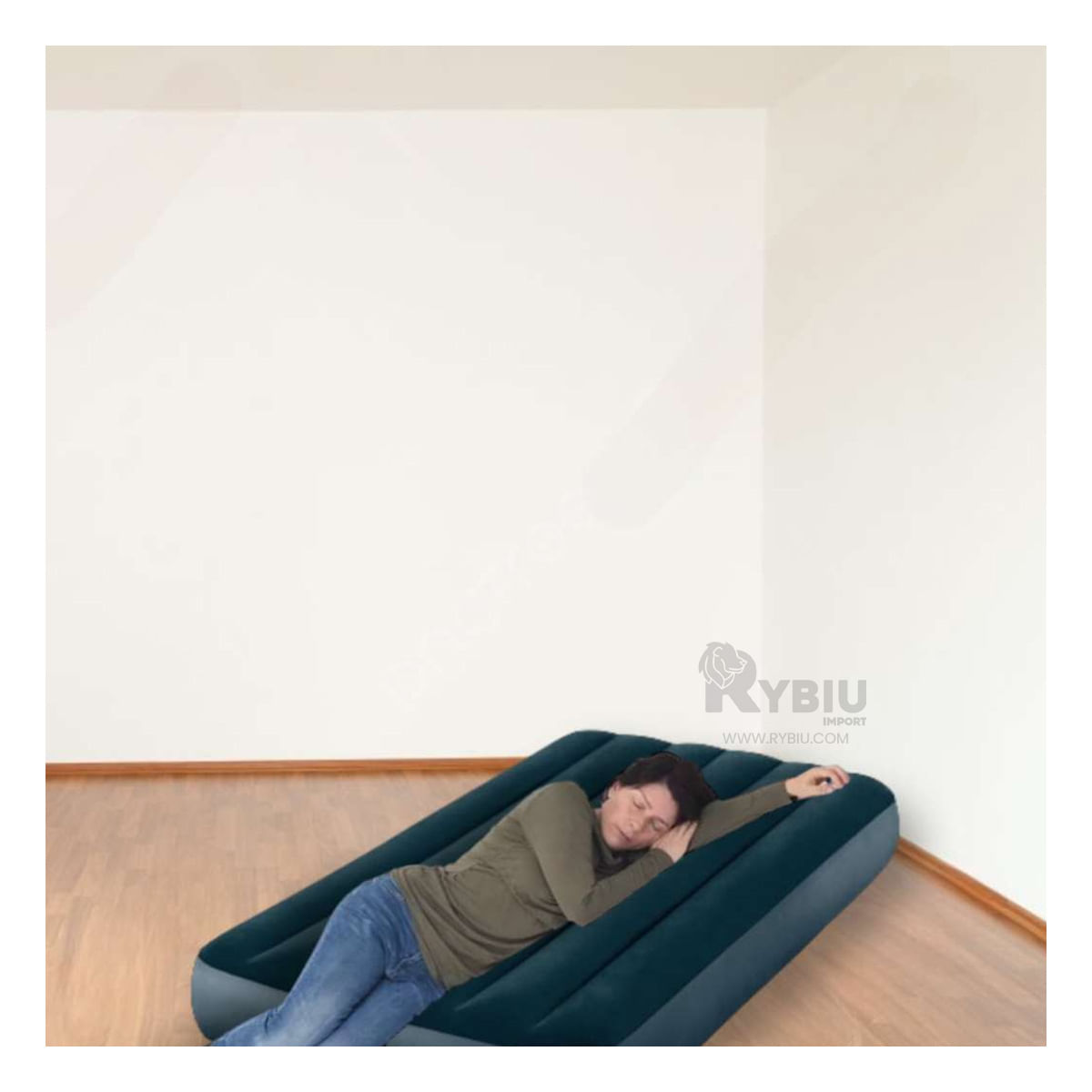 Colchon Hinchable para Espacios Reducidos en Azul Y+Agendita