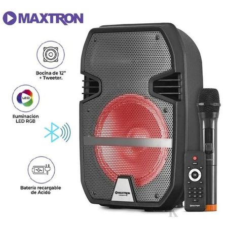 PARLANTE BLUETOOTH MAXTRON PORTATIL MX323AC + MICROFONO INALAMBRICO PARLANTE BLUETOOTH MAXTRON PORTATIL MX323AC + MICROFONO INALAMBRICO