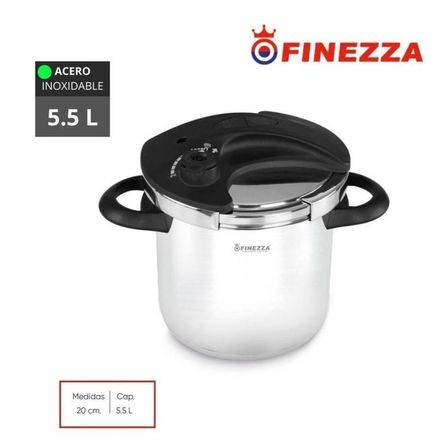 OLLA A PRESIÓN DE ACERO INOXIDABLE 5.5 Litros FINEZZA
