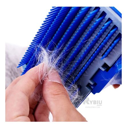 Cepillo con Boton de Autolimpieza para Mascotas en Azul
