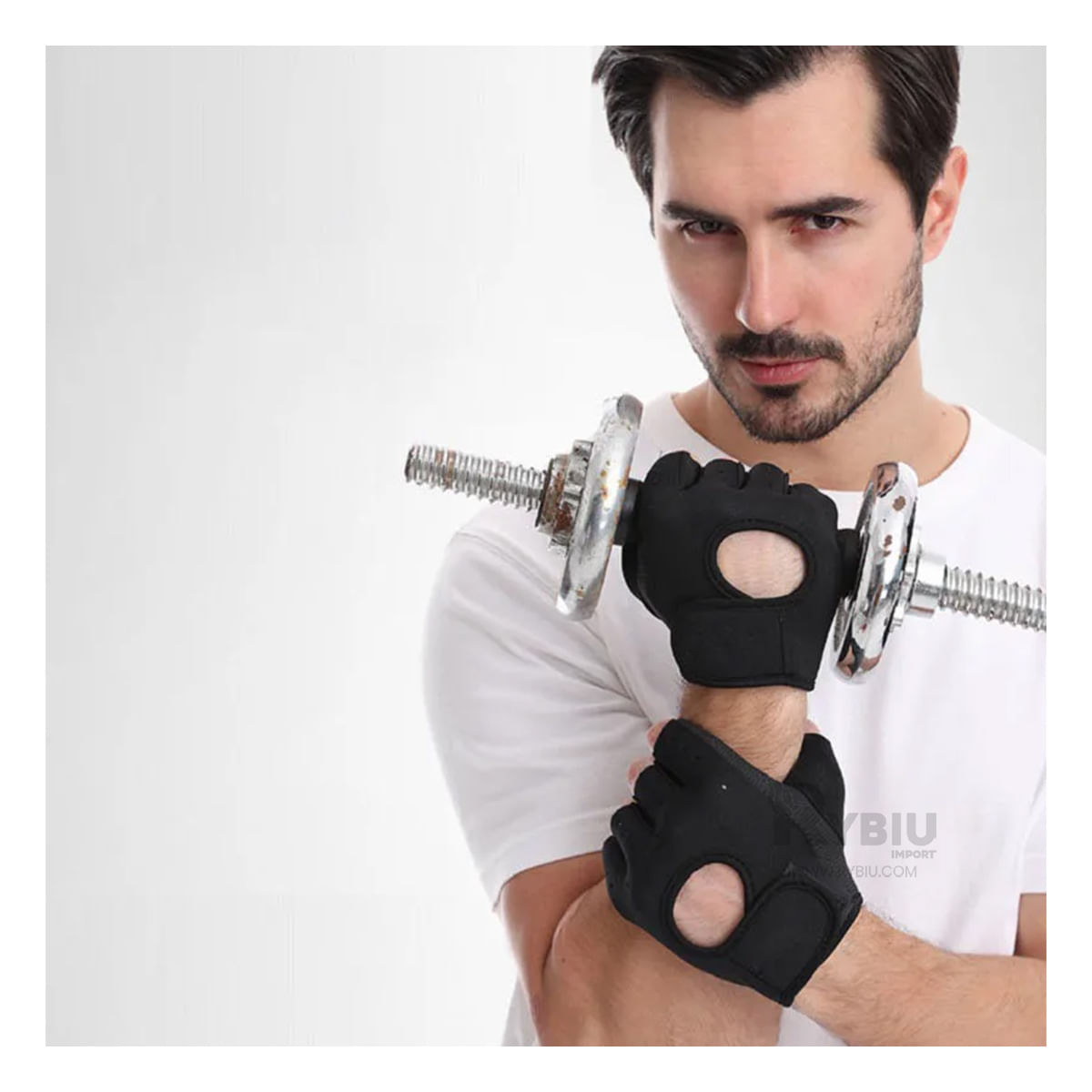 Guantes Estandar Fitness de Material Neopreno en Color Negro