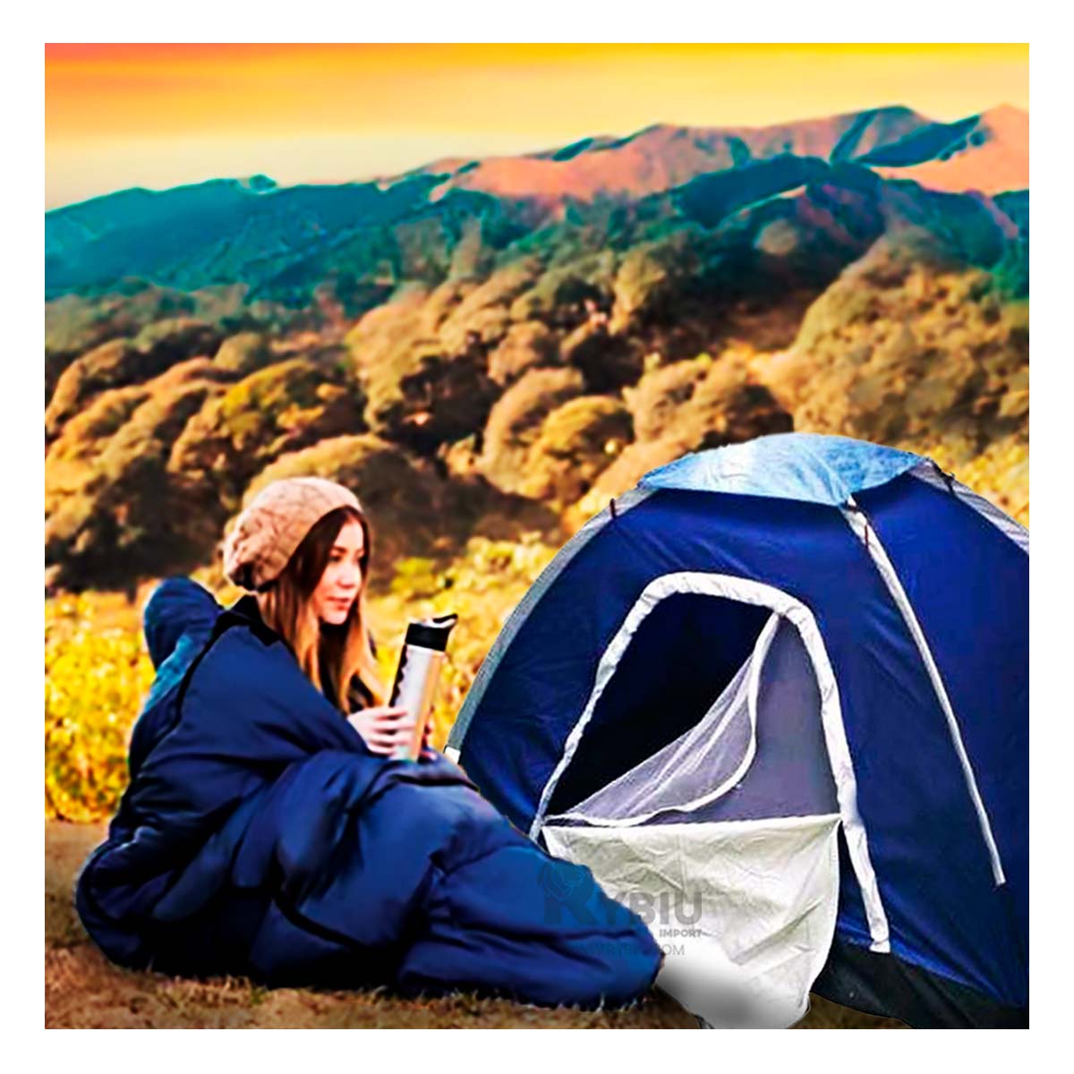 Carpa Perfecta para Paseos de Campo Azul Y+Papel de Regalo