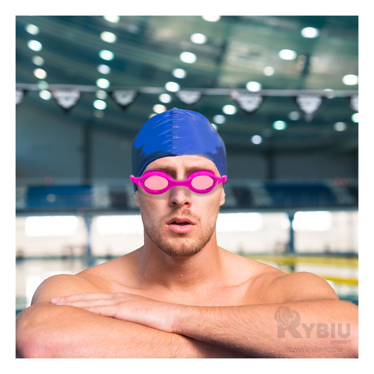 Lentes de Natacion Bonito en Tono Rosado Y+Papel de Regalo