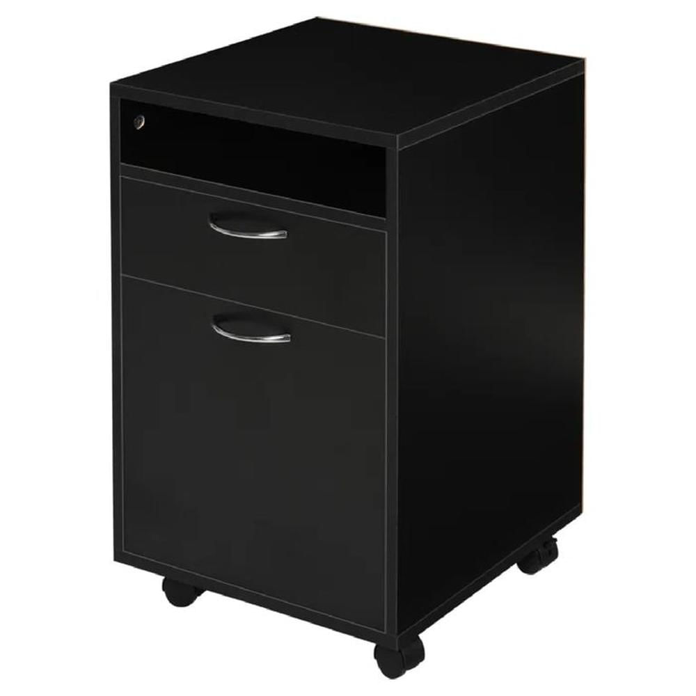 Mesa Auxiliar con Ruedas Negro Mesa Auxiliar con Ruedas Negro