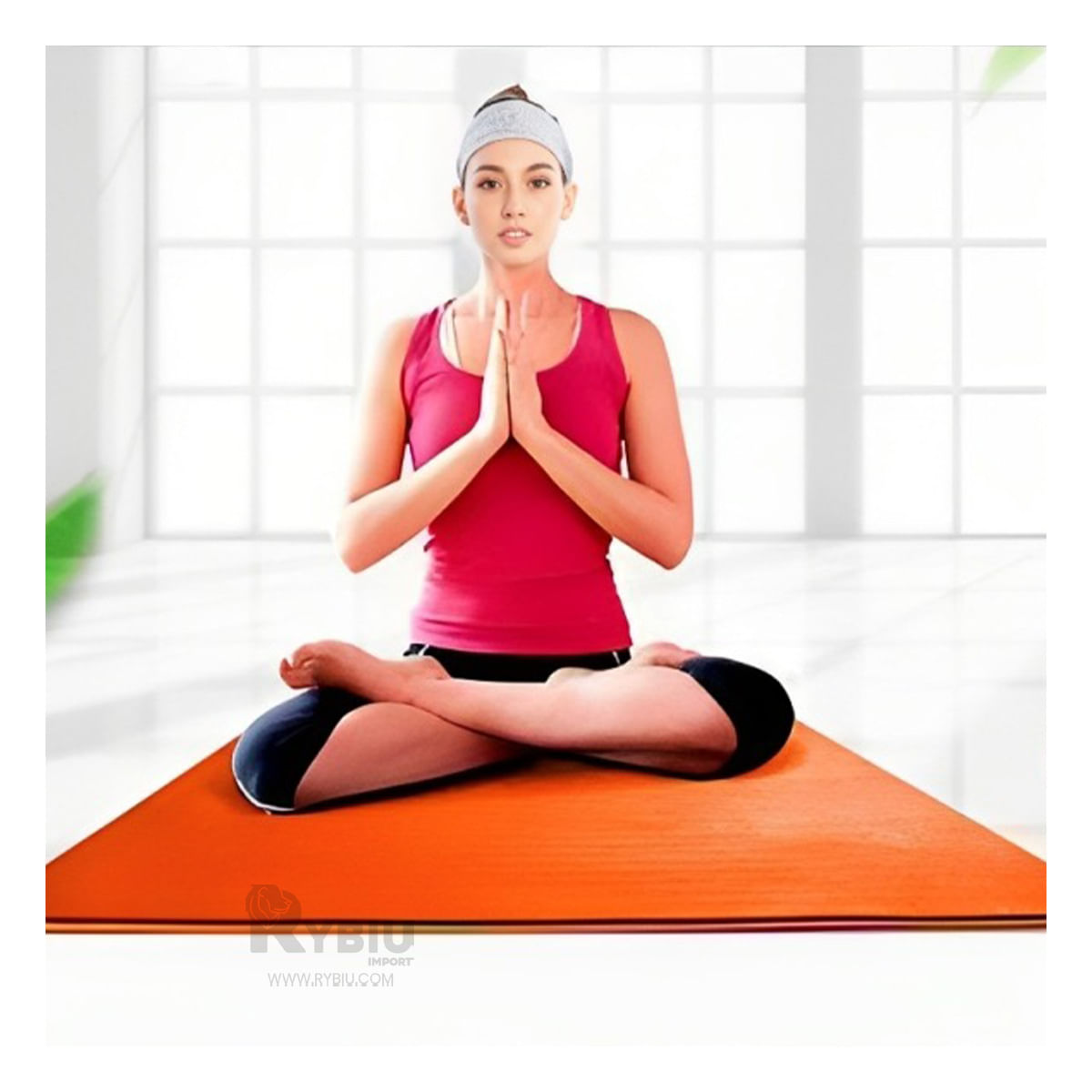 Mat Resistente de Yoga de Color Anaranjado Y+Stickers