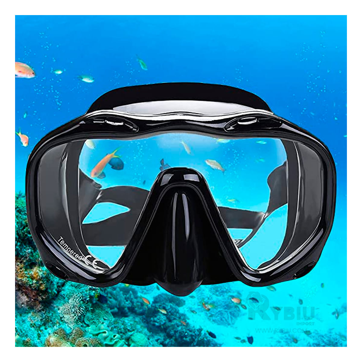 Lentes Increible para Mar y Buceo Negro Y+Papel de Regalo