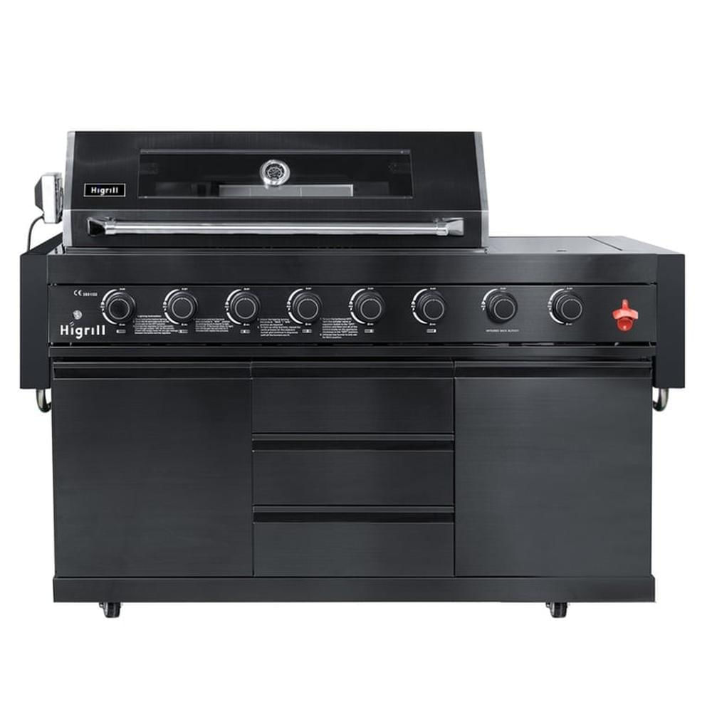 Parrilla a Gas de 8 Quemadores con Sellador de Carnes y Rostizador