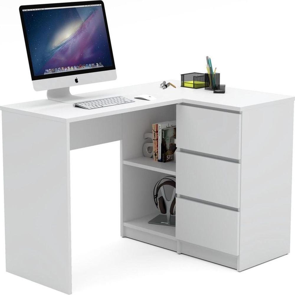 Escritorio en L Gerencial Blanco 125cm