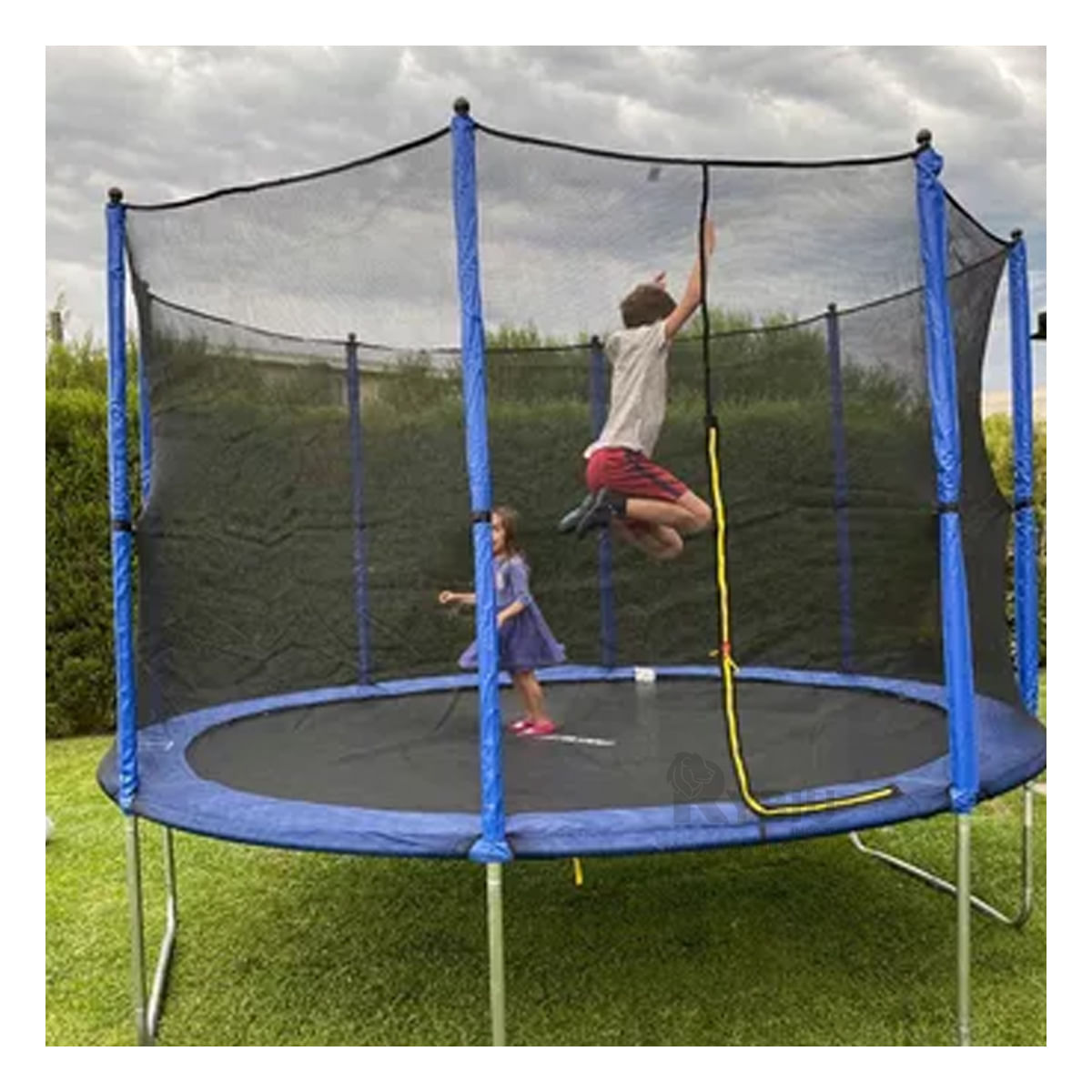 Cama Trampolín Solido en Tono Azul Y+Stickers