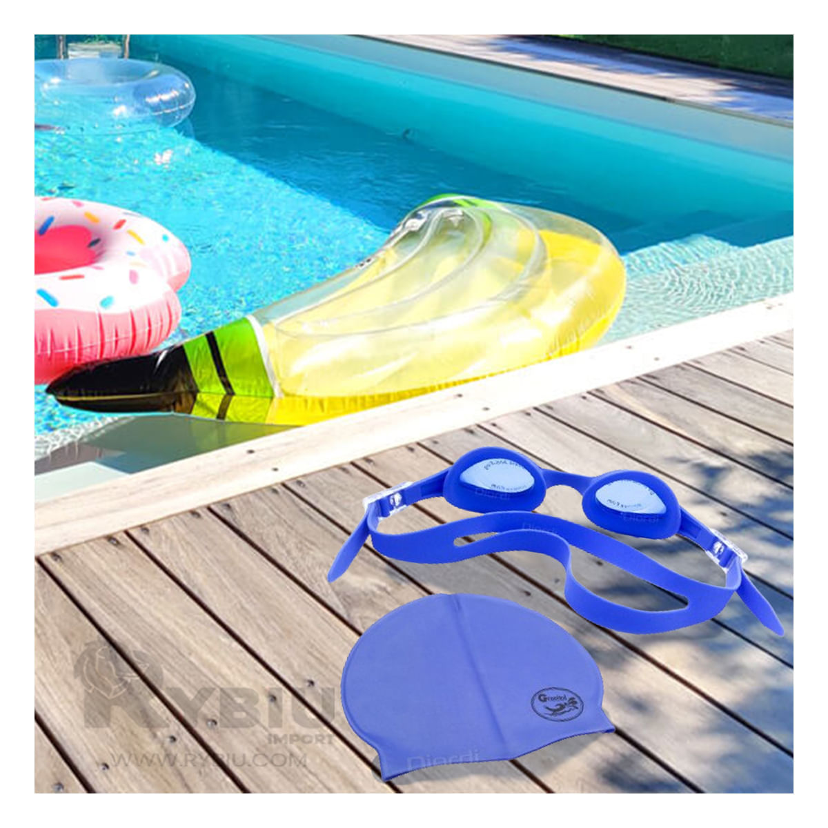 Lentes Resistentes al Agua para Nadar en Azul Y+Agendita