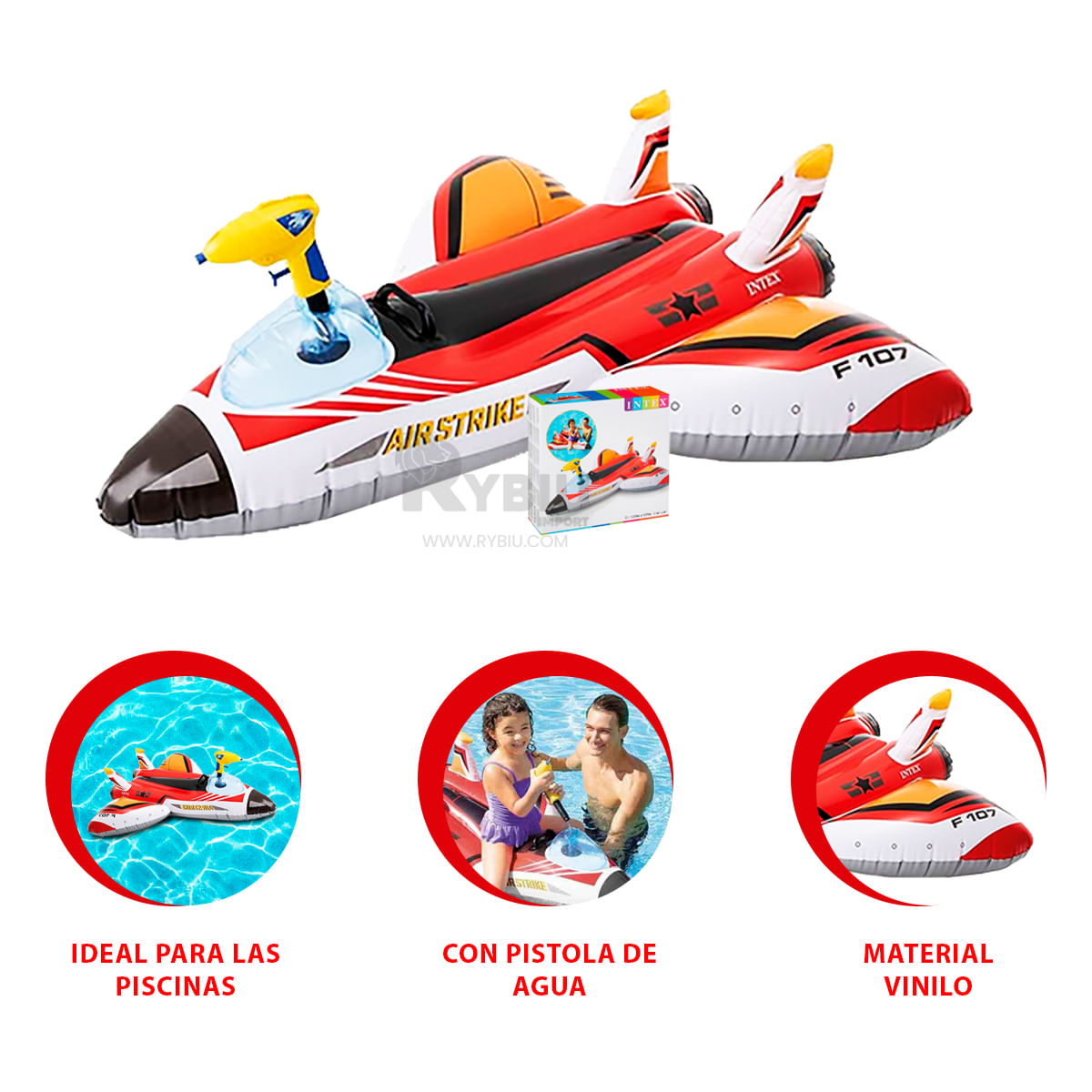 Flotador Diseño de Avion Rojo Y+Stickers