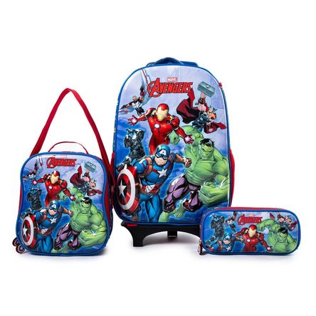 Set Mochila Con Rueda+Lonchera+Cartuchera Pionier Niño Arnold_Marvel Set Mochila Con Rueda+Lonchera+Cartuchera Pionier Niño Arnold_Marvel