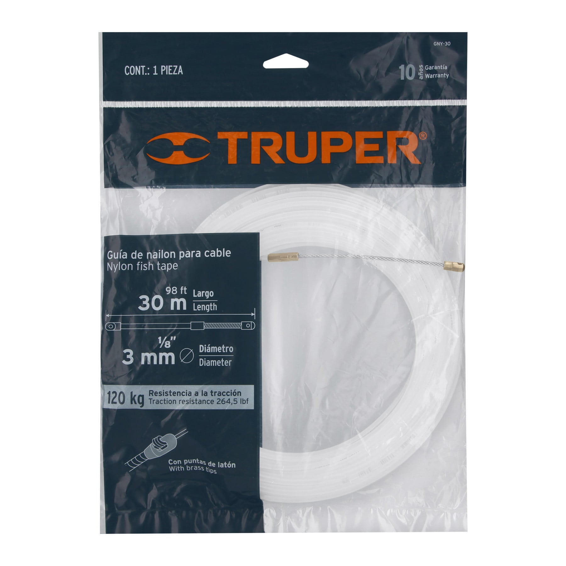 Guia Pasa Cable de Nylon 30 metros Truper 17758