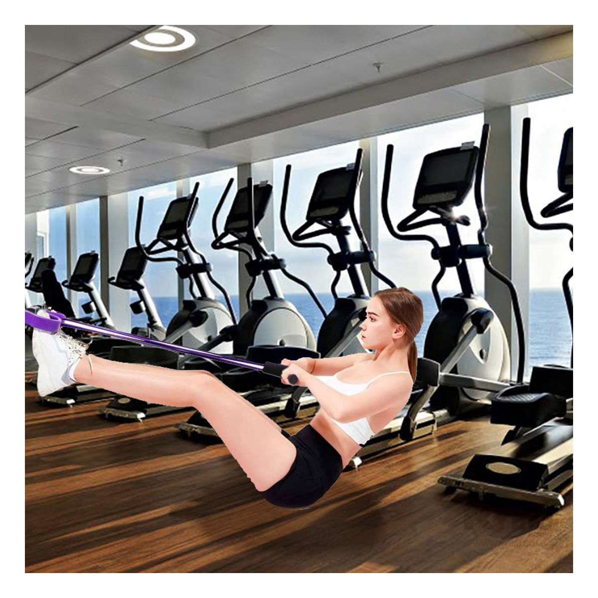 Liga para Ejercicio en Color Morado Y+Stickers