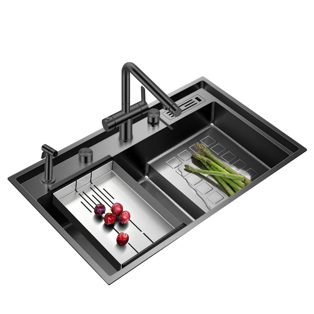 Lavadero Multifuncional Deluxe con Diseño Escalonado y Griferia Dual