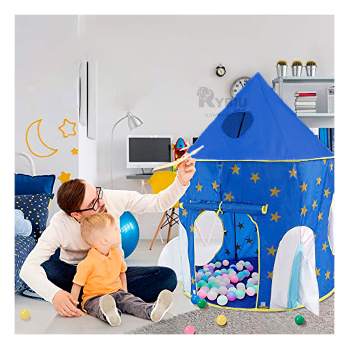 Juego para Niños de Carpas en Color Azul Y+Papel de Regalo