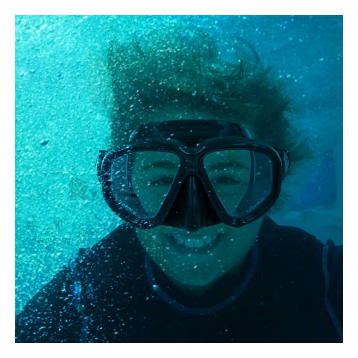 Lente para Buceo de Vidrio Templado en Color Negro