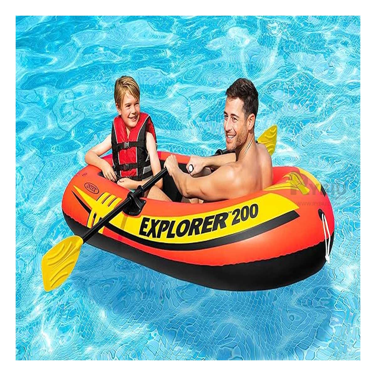Bote Veraniego Inflable Dual en Naranja Y+Papel de Regalo