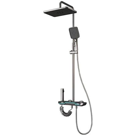 Columna de Ducha Gris 5 Multichorros con teclas y pantalla Digital Led