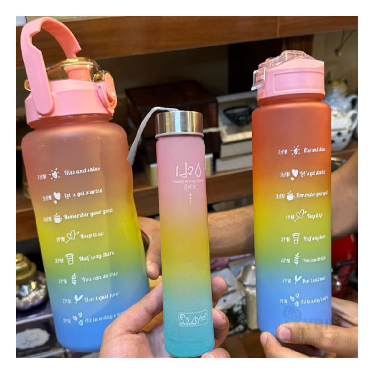 Trio de Envases para Viajar de Tapa Rosada Y+Papel de Regalo