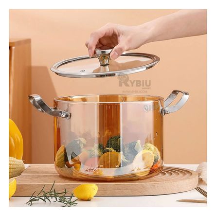 Olla Hermosa de Acabado Fino con Tapa de Color Dorado Olla Hermosa de Acabado Fino con Tapa de Color Dorado