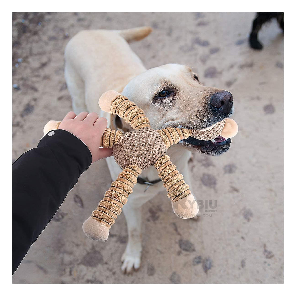 Peluche de Oso para Mascota con Sonido Color Mostaza