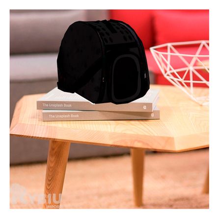 Transportador de Goma para Mascotas con Huellitas Negro Transportador de Goma para Mascotas con Huellitas Negro