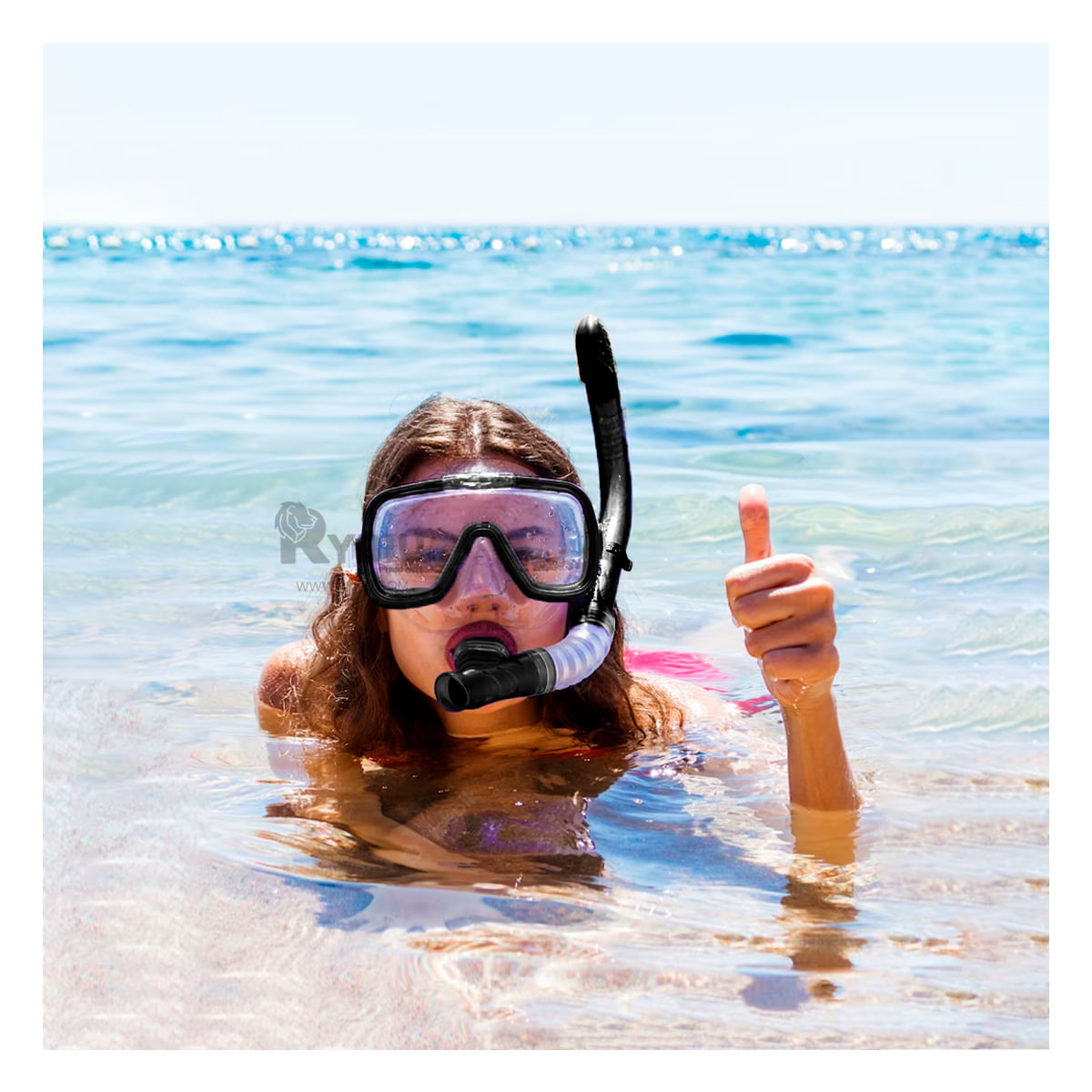 Set para Principiantes de Buceo Color Negro Y+Stickers