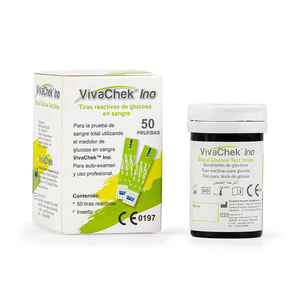 Tira Reactiva De Glucosa Vivachek Ino X CAJA 50 UND