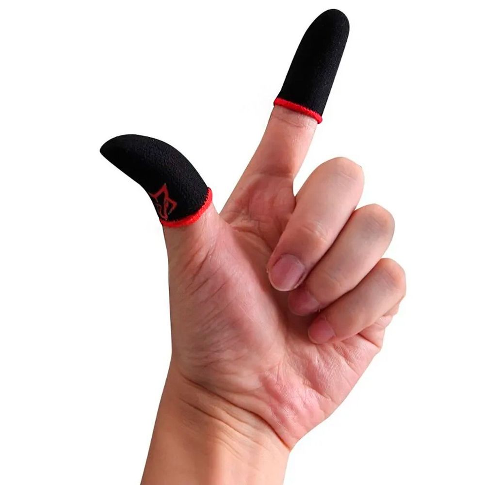 Dedales Mangas Guantes Grips Antisudor Dedos Gamer Negro/Rojo Promart