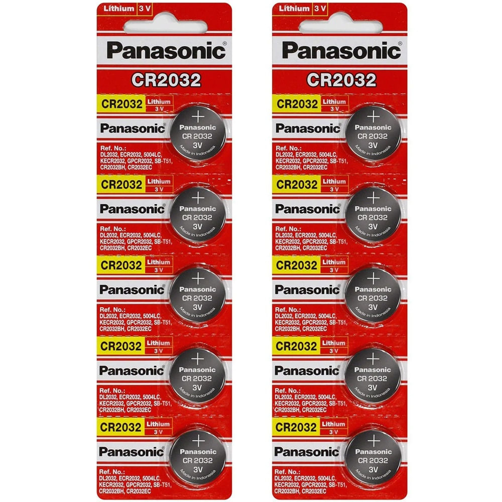 Pila Boton Panasonic Cr2032 Litio. Pack de 10 pilas.