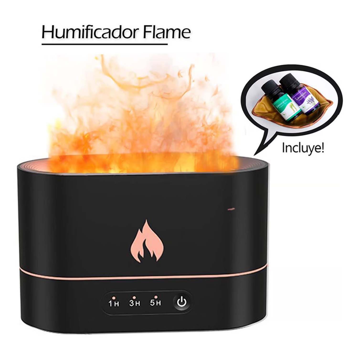 Humidificador de aire 3D Flame Aromatizante Negro 853 Mas Una Esencia
