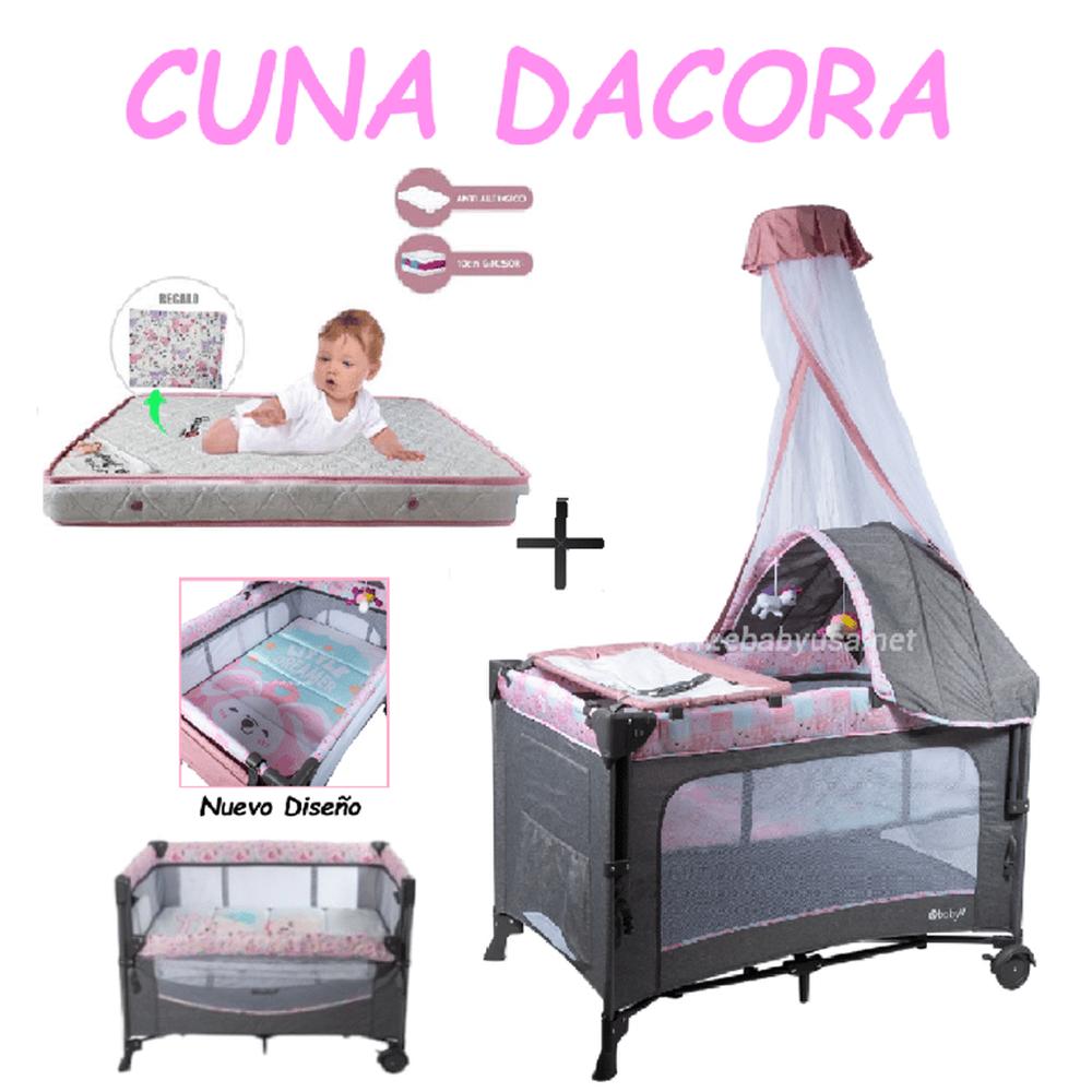 Nueva Cuna Corral Dacora Rosado - Colchon Rosa