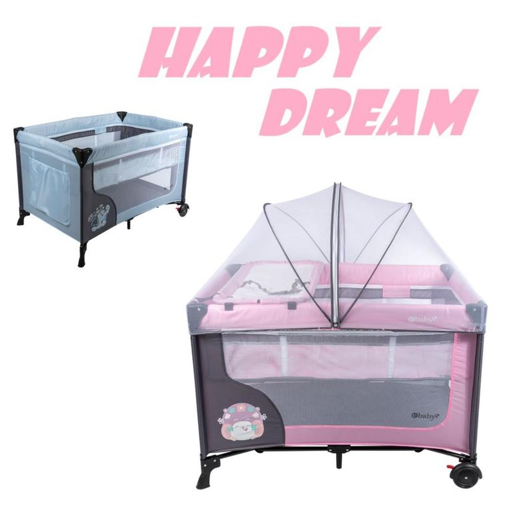 Cuna corral con Cambiador Happy Dream -Rosa