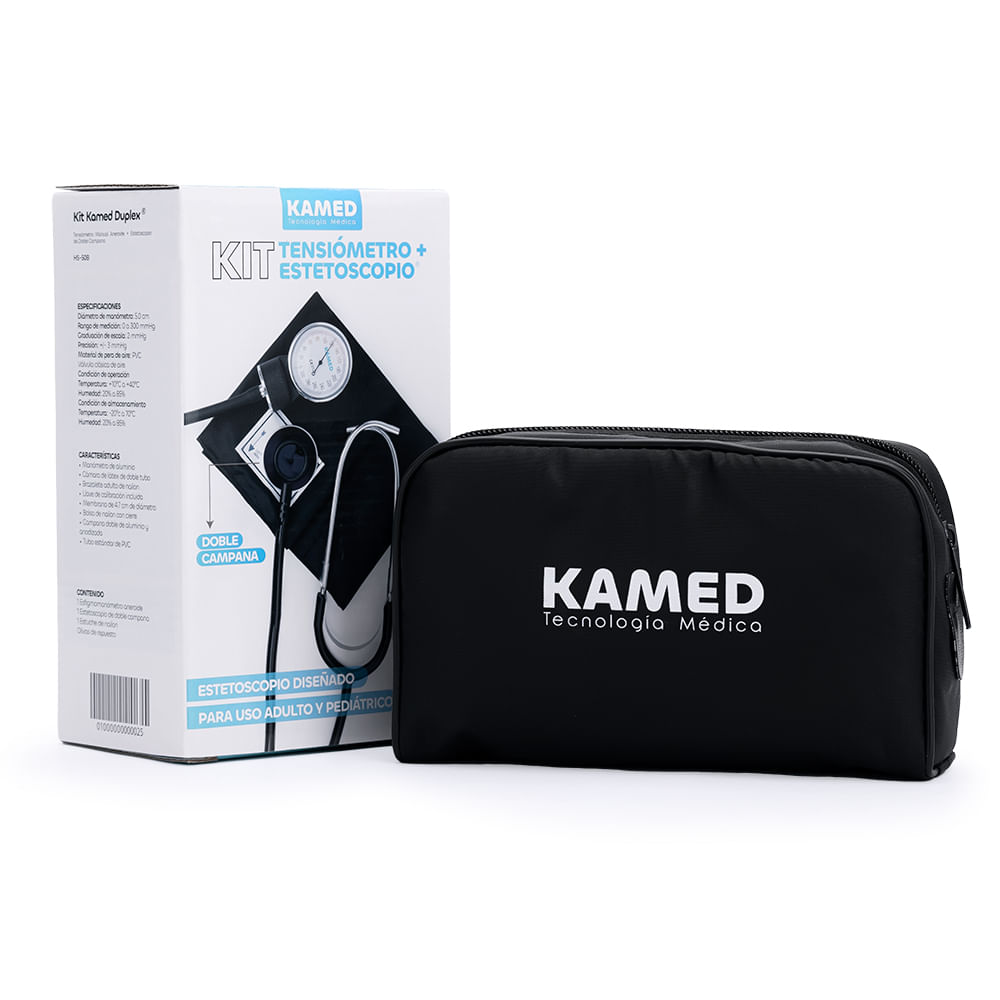 Tensiómetro Manual Aneroide con Estetoscopio KAMED Negro