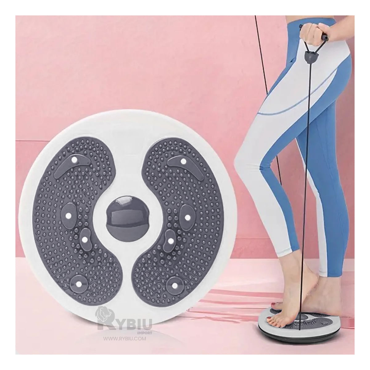 Disco Giratorio de Abdomen Con Ligas Fit de Color Plomo