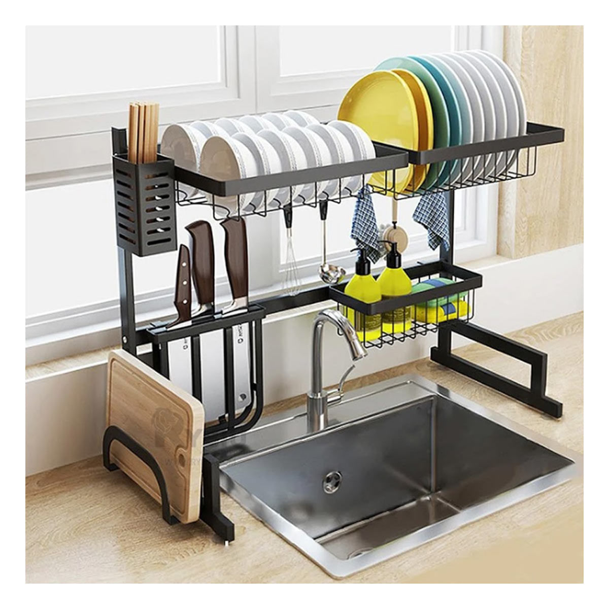 Escurridor Organizador de 85 cm en Negro Y+Papel de Regalo