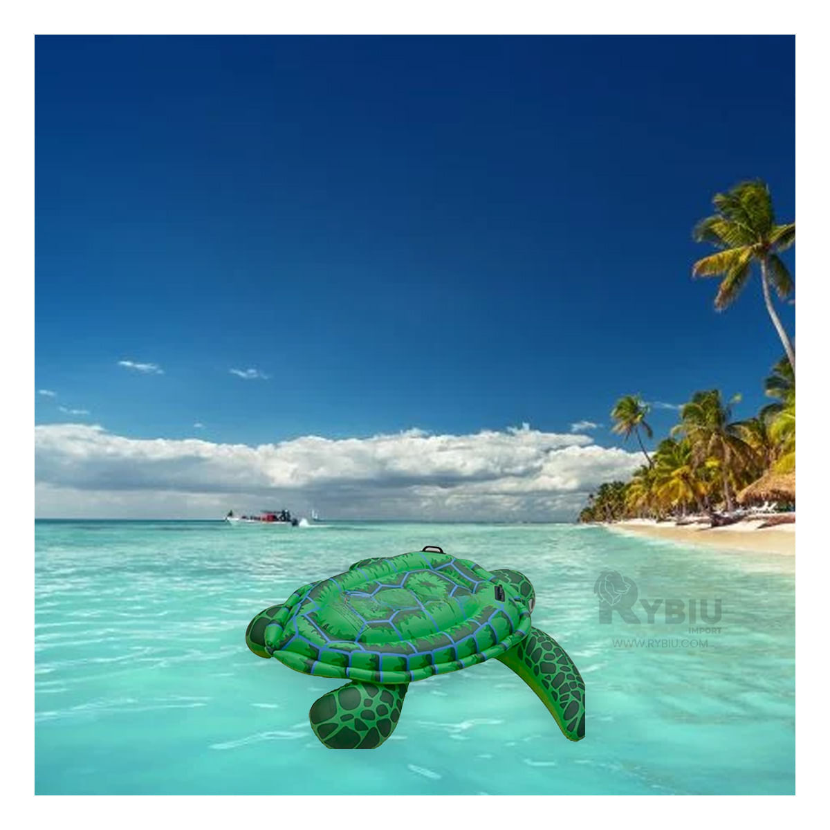 Flotador de Tortuga Duradero en Verde Y+Papel de Regalo